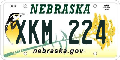 NE license plate XKM224