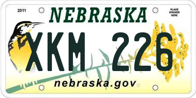 NE license plate XKM226