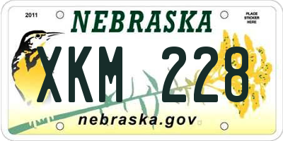 NE license plate XKM228
