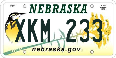 NE license plate XKM233