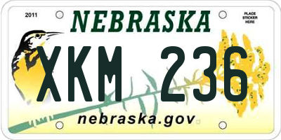 NE license plate XKM236