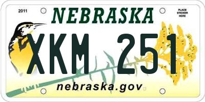 NE license plate XKM251