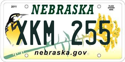 NE license plate XKM255