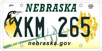 NE license plate XKM265