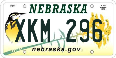 NE license plate XKM296