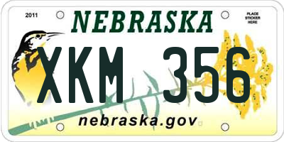 NE license plate XKM356