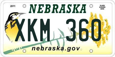 NE license plate XKM360