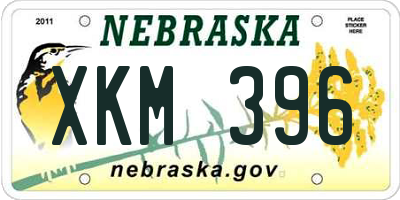 NE license plate XKM396