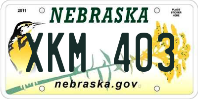 NE license plate XKM403