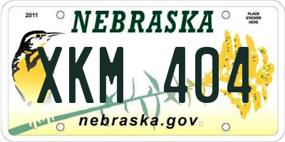 NE license plate XKM404