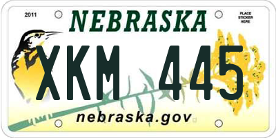 NE license plate XKM445
