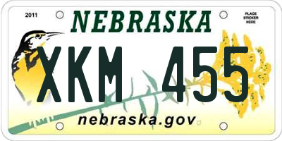 NE license plate XKM455