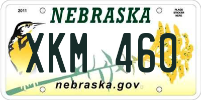 NE license plate XKM460