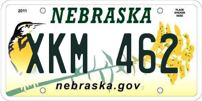 NE license plate XKM462