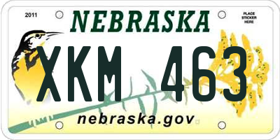 NE license plate XKM463