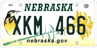 NE license plate XKM466