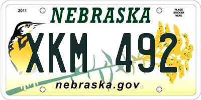 NE license plate XKM492
