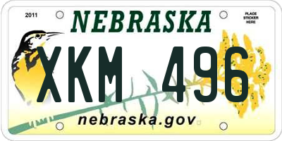 NE license plate XKM496