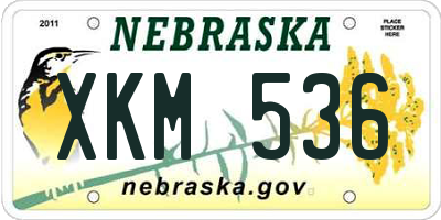 NE license plate XKM536