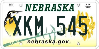 NE license plate XKM545