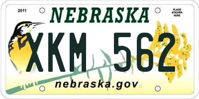 NE license plate XKM562