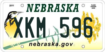 NE license plate XKM596