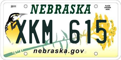 NE license plate XKM615