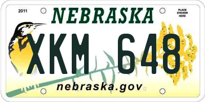 NE license plate XKM648