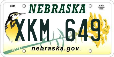 NE license plate XKM649