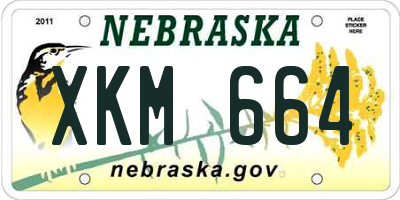 NE license plate XKM664