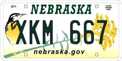 NE license plate XKM667