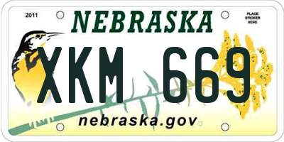 NE license plate XKM669