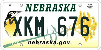 NE license plate XKM676