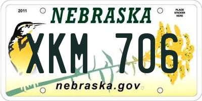NE license plate XKM706