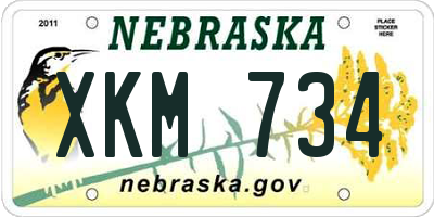 NE license plate XKM734