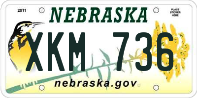 NE license plate XKM736