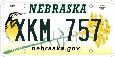 NE license plate XKM757