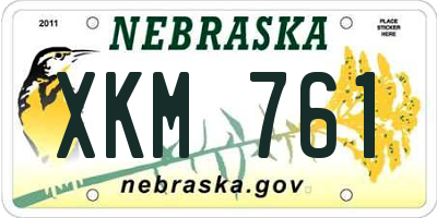 NE license plate XKM761