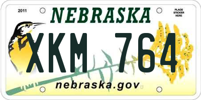 NE license plate XKM764