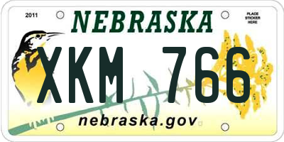 NE license plate XKM766