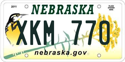 NE license plate XKM770