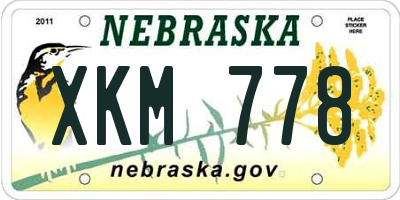 NE license plate XKM778