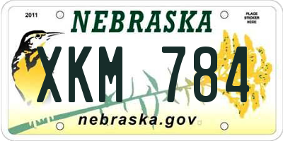 NE license plate XKM784