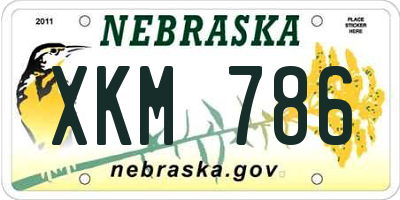 NE license plate XKM786