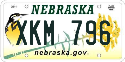 NE license plate XKM796