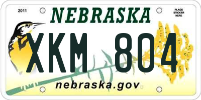 NE license plate XKM804
