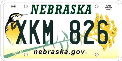 NE license plate XKM826
