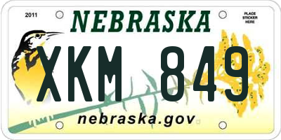 NE license plate XKM849