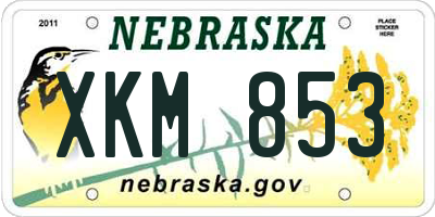 NE license plate XKM853
