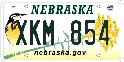 NE license plate XKM854